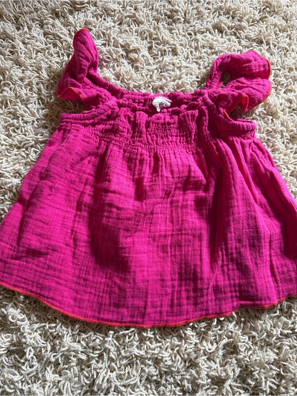 Gap Girls Pink Ruffle Strap Top